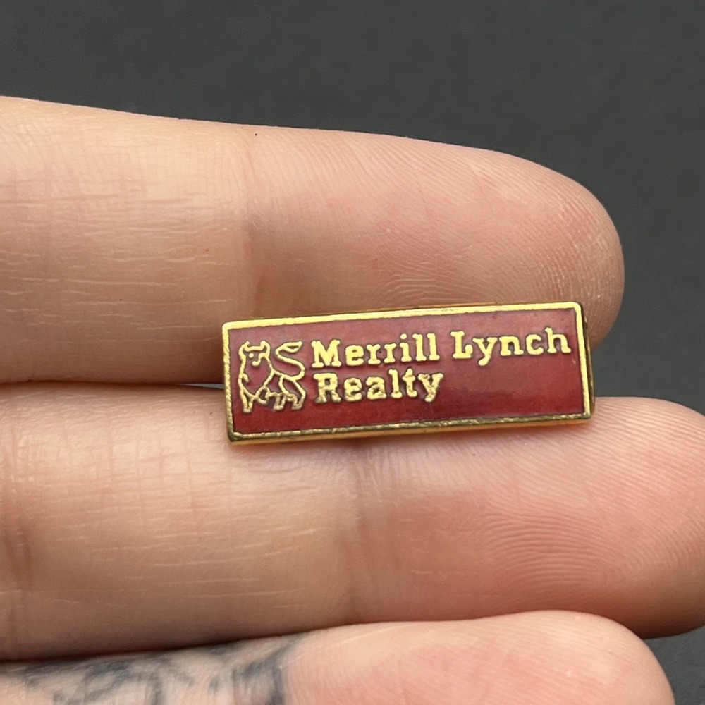 Merrill Lynch Realty Bull Mascot Lapel Hat Pin